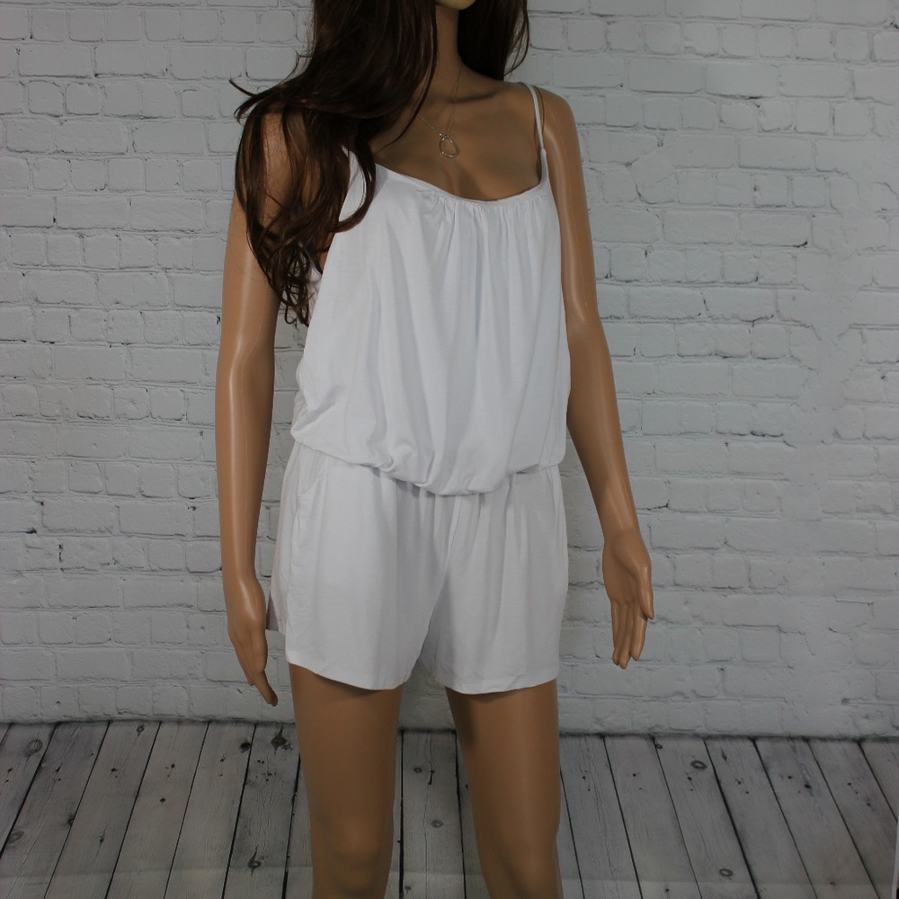 S-Twelve White Strappy Romper - Picture 1 of 3